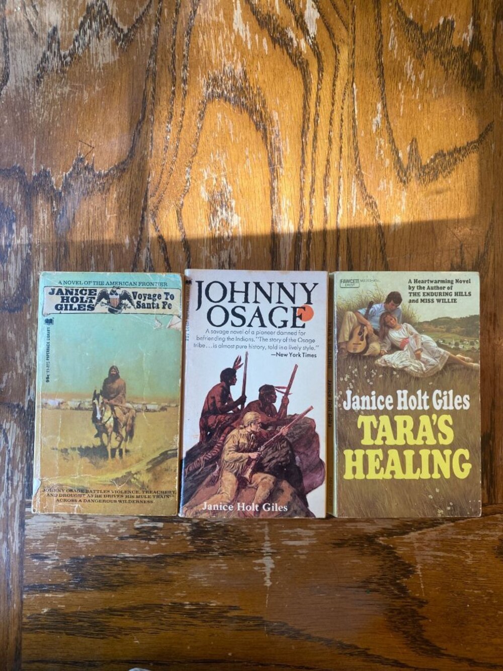Janice Holt Giles Vintage Paperback Novels - Johnny Osage Taras Healing Voyage T